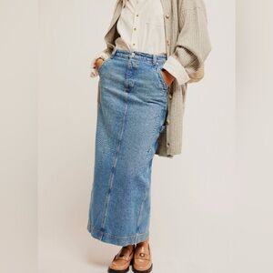 Free People We the Free Fransisco Denim Maxi Skirt